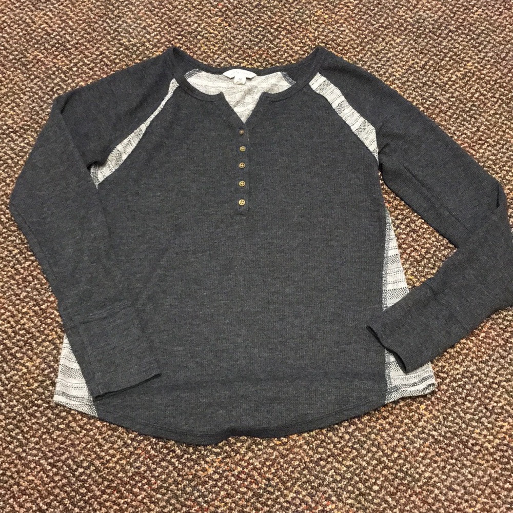 Lucky Brand 1/4 button top